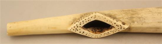 A 19th century or earlier African ivory oliphant, 15.5in.